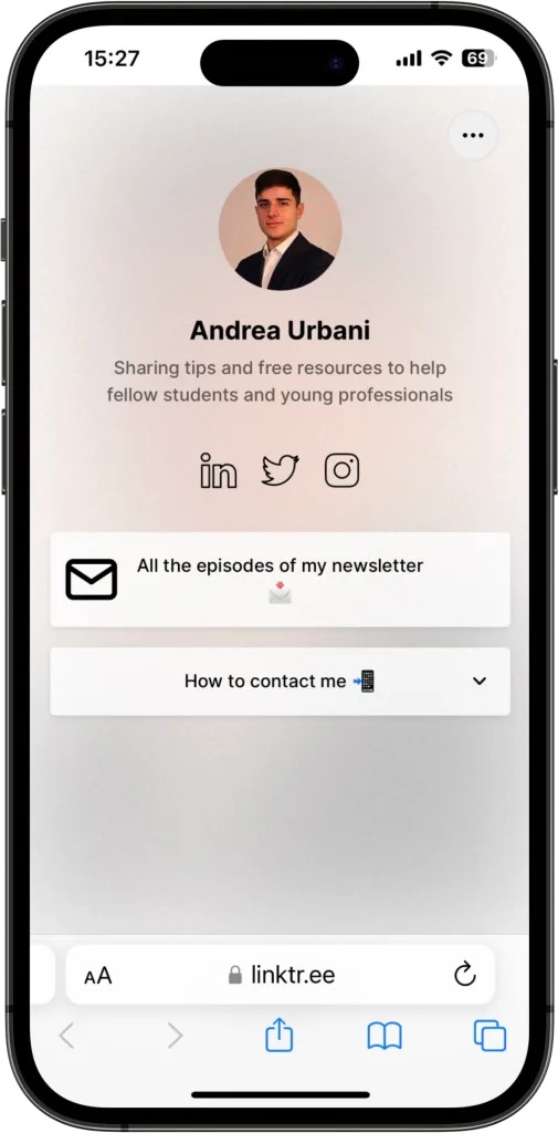 Personal portfolio on Linktree: image 1